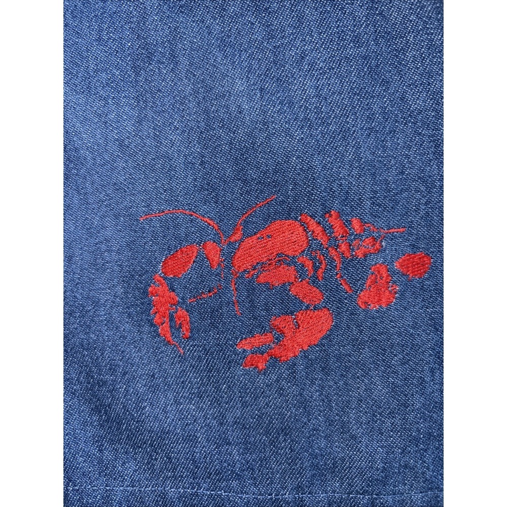 Mikasa Summer catch lobster  cloth Napkins Set Of 4 Cotton Blend denim‎ blue NOS